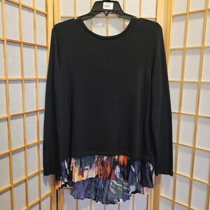 Melissa Paige Womens Pleated Bottom Tunic Top Blouse Shirt Sz M NWT